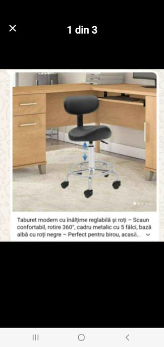 Scaun hidraulic cu spătar.