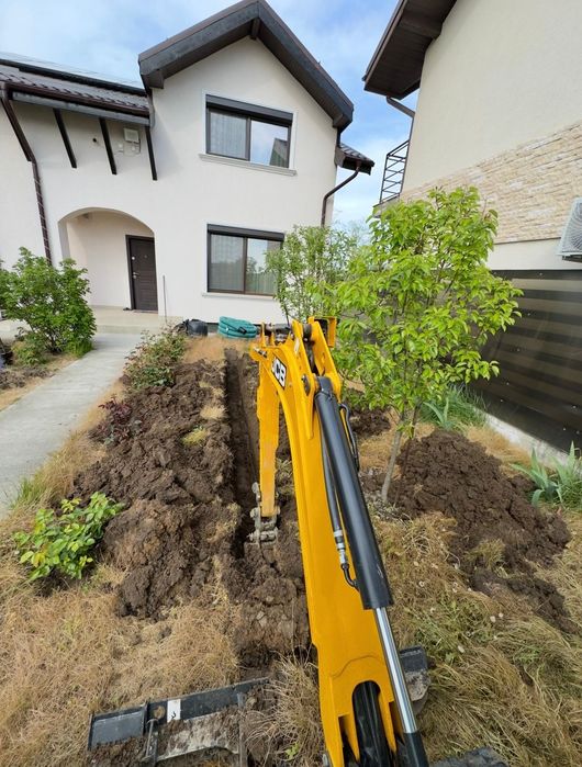 Închiriere Miniexcavator, săpături șanțuri apa,canalizare,curent,drena