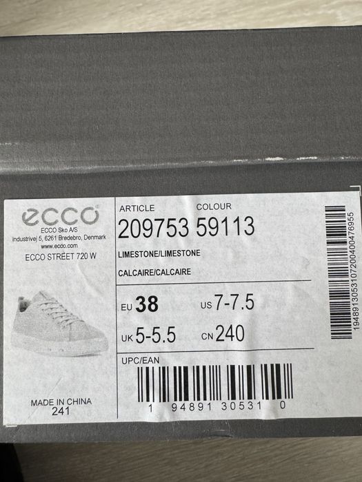 Полуботинки ECCO STREET 720 W 38 размер