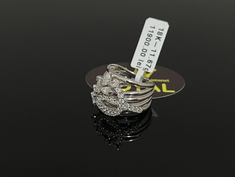 Bijuteria Royal CB : Inel cu 33 diamante 1,56ct 18k 11,67gr Marime 14