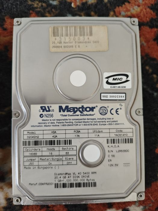 HDD IDE Maxtor si Western Digital