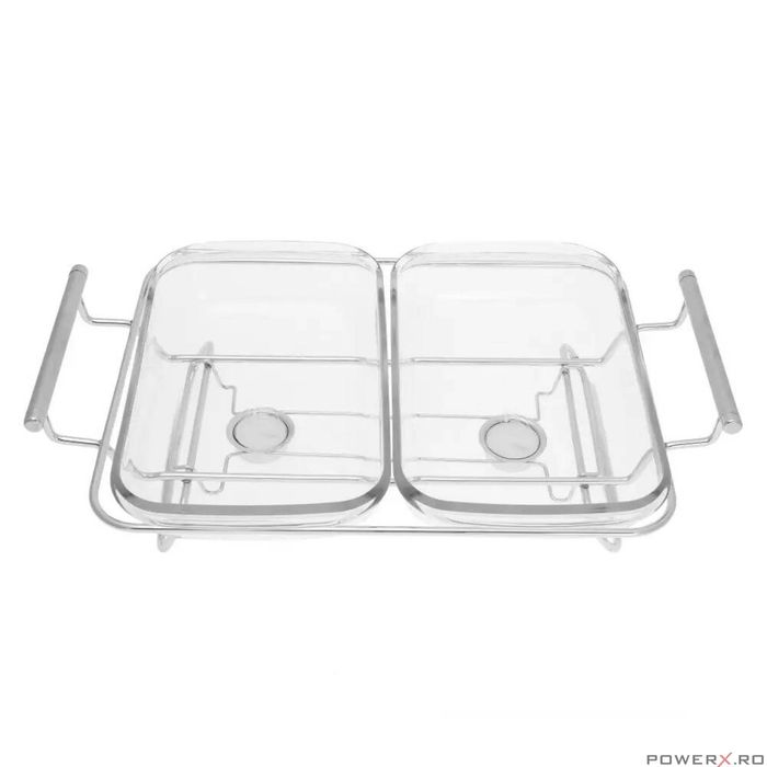 Set 2 vase termoizolante, cu capac din inox, pentru servire mancare