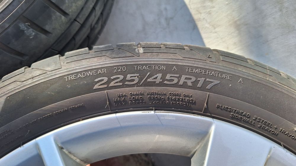 Jante aliaj Skoda R17 cu anvelope Hancook Runflat 225/45/R17