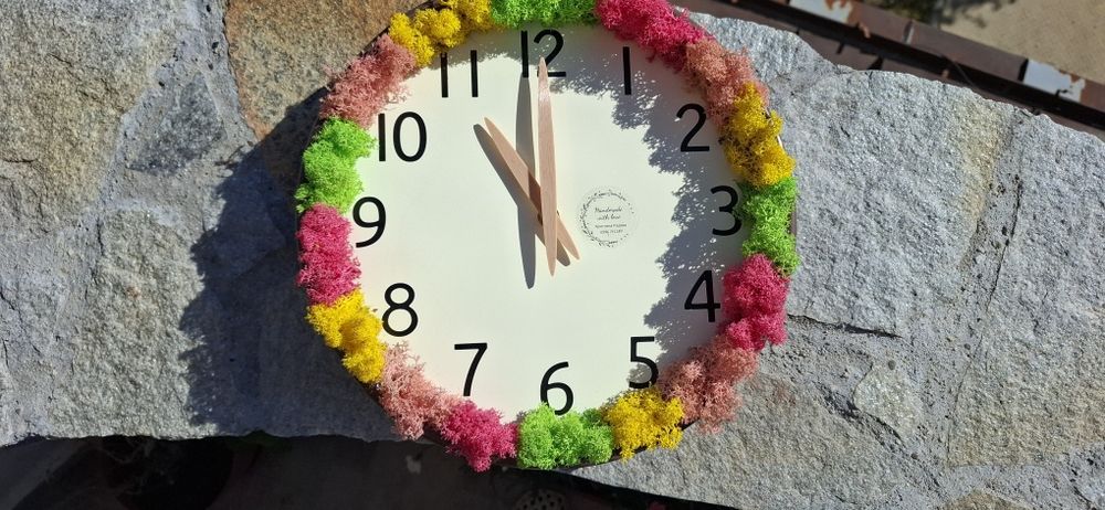 Промоция ! До изчерпване 30лв! Стенен часовник със скандинавски мъх