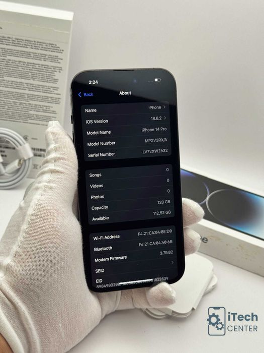 iPhone 14 Pro, 128GB, Black, 100% батерия, КАТО НОВ, 1г. ГАРАНЦИЯ!