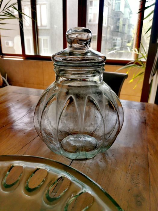 Антикварна колекция от ретро винтидж голям аптекарски съд/буркан /купа