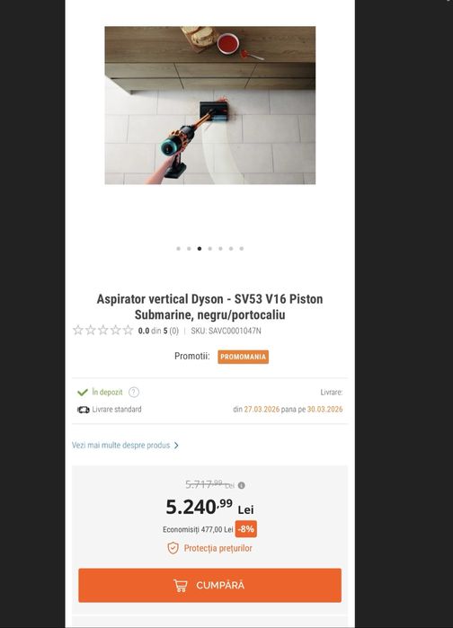 Aspirator Dyson V16 piston animal Submarine , Nou  2026