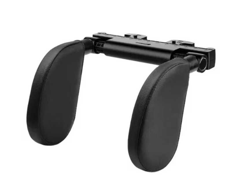 Кожена Регулируема автомобилна облегалка за глава и врат - Черна