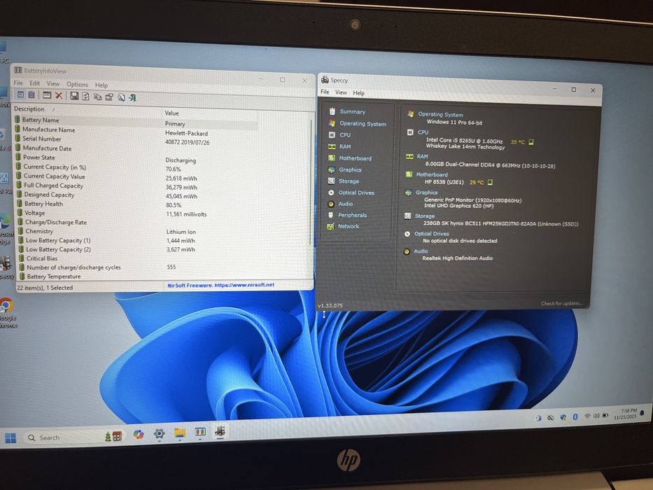 HP ProBook 450 G6  / i5 Gen 8 / SSD 256 GB / 8 GB RAM