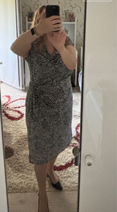 Rochie eleganta/office de vara cu guler sal