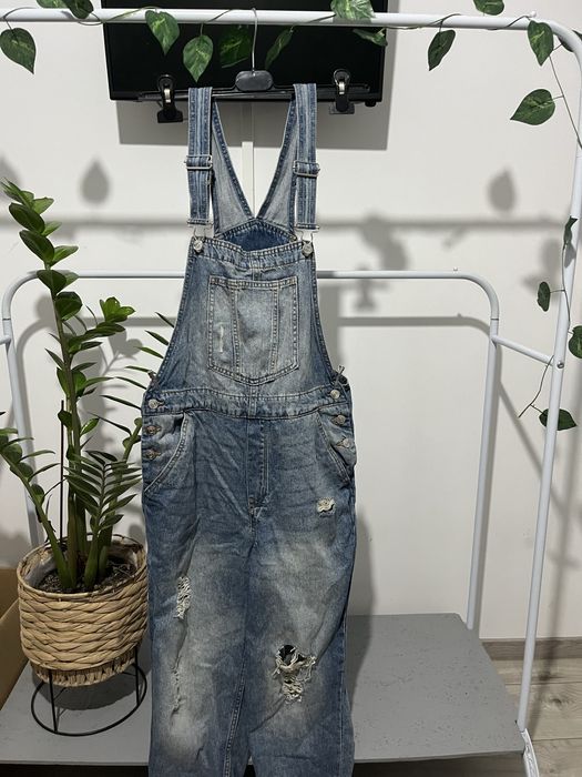 Salopetă lungă din denim H&M mărimea 40