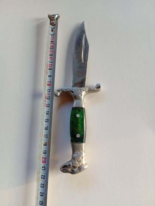Cuțit vechi lamă inox mâner aluminiu