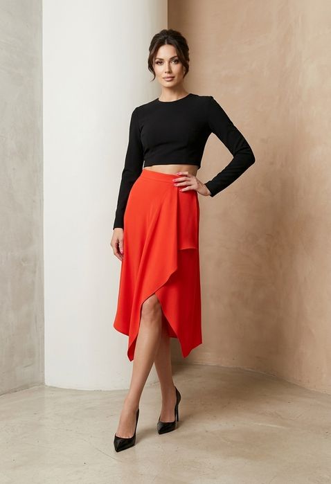 Асиметрична пола Patrizia Pepe, размер 40/S, нова,НАМАЛЕНА!