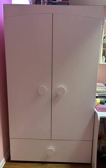 Dulap copii alb 180/100/52 cm