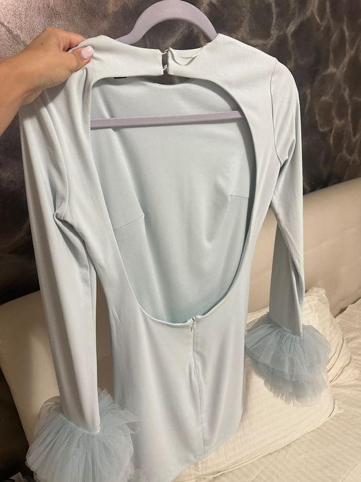 Синя рокля зара размер с