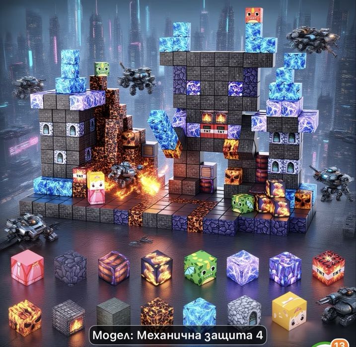 Магнитни кубчета конструктори  Майнкрафт Minecraft