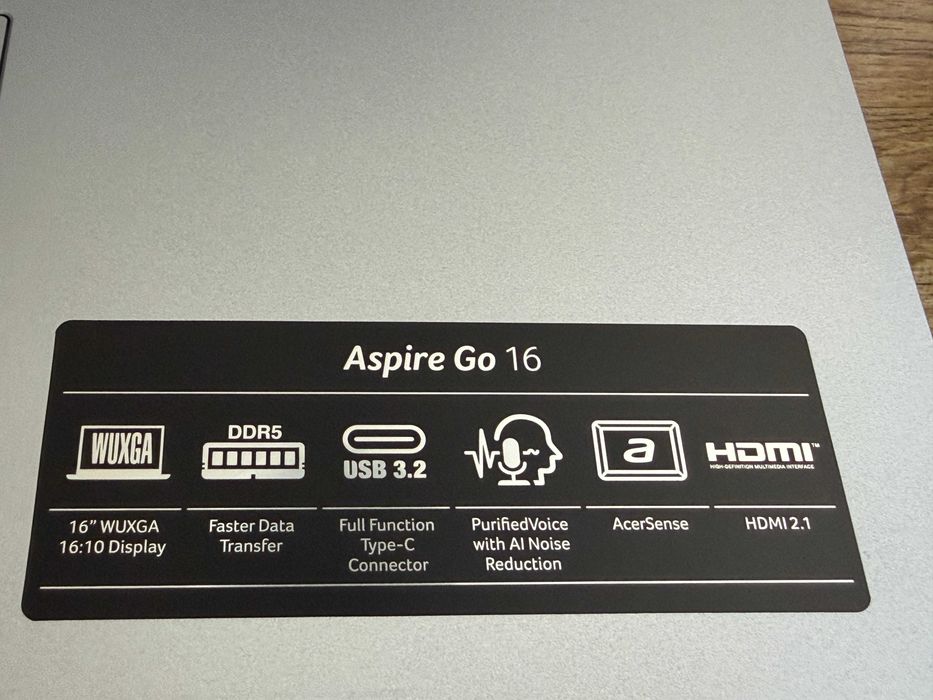 Acer Go 16`Core i9-13900H/16GB DDR5/512GB NVMe/WUXGA/Батерия 1 Цикъл