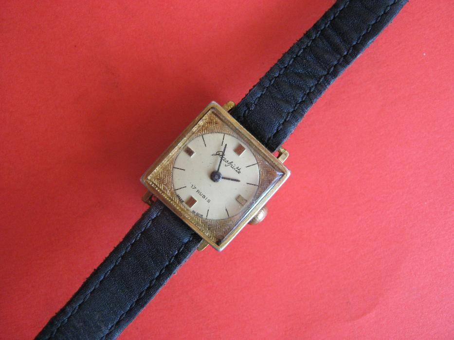 Ceas dama Glashütte Original placat AUR, functional, anii "60 RDG