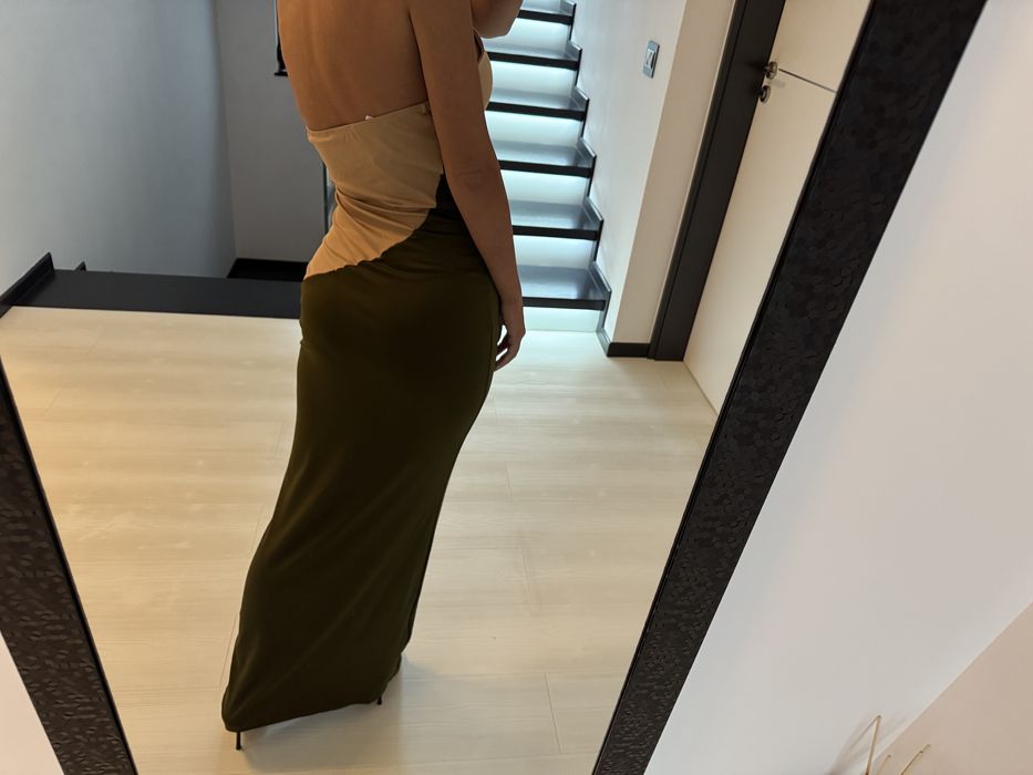 Rochie in trei culori lunga