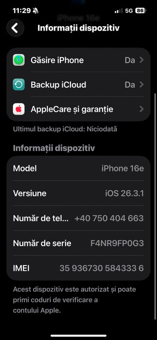 vand iphone 16e nou nout
