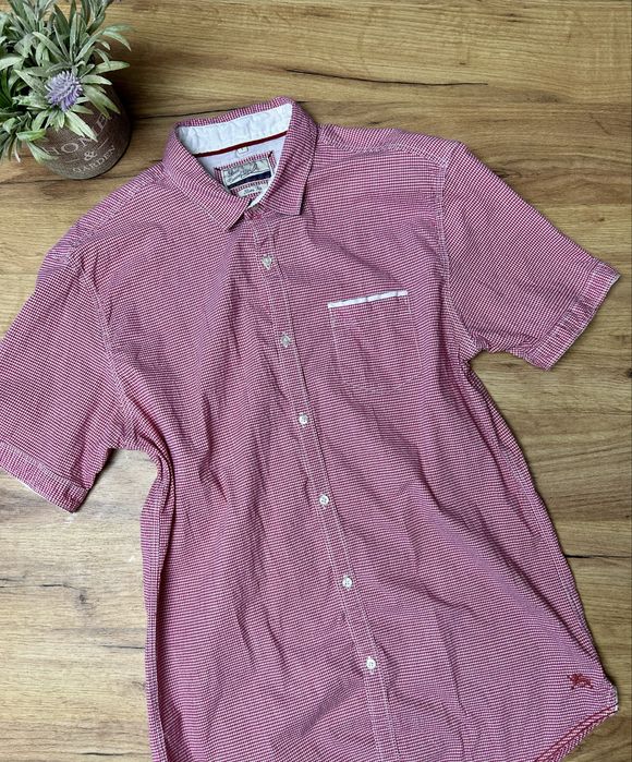 Paul Casual Depl Cămașă Bărbătească, In 100%, Carouri Roșu/Alb, Slim Fit, L