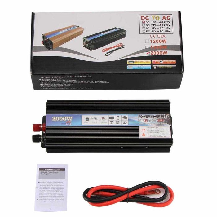 Инверторен преобразувател за ток с мощност 500W, 1000W, 2000W, 4000W
