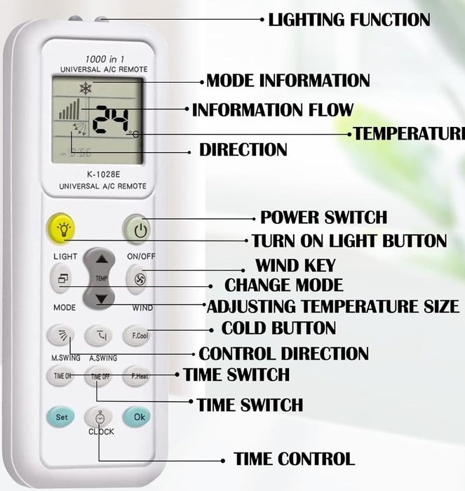 Универсално дистанционно управление за климатици Digital K-1028E