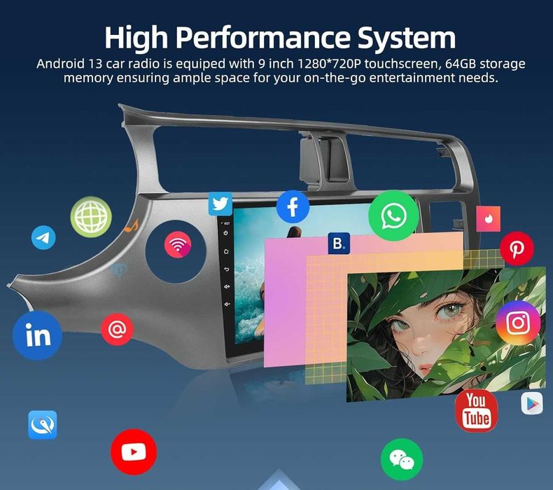 Навигация Двоен дин Мултимедия за KIA RIO 2012 Android 2 DIN  Киа Рио