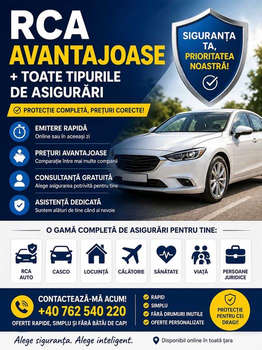 RCA Ieftin + CASCO + Asigurări Complete | Ofertă Rapidă
