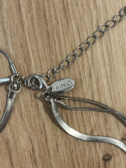 Lantisor femei mango y2k suflat cu argint