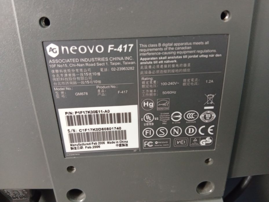 Монитор neovo F-417