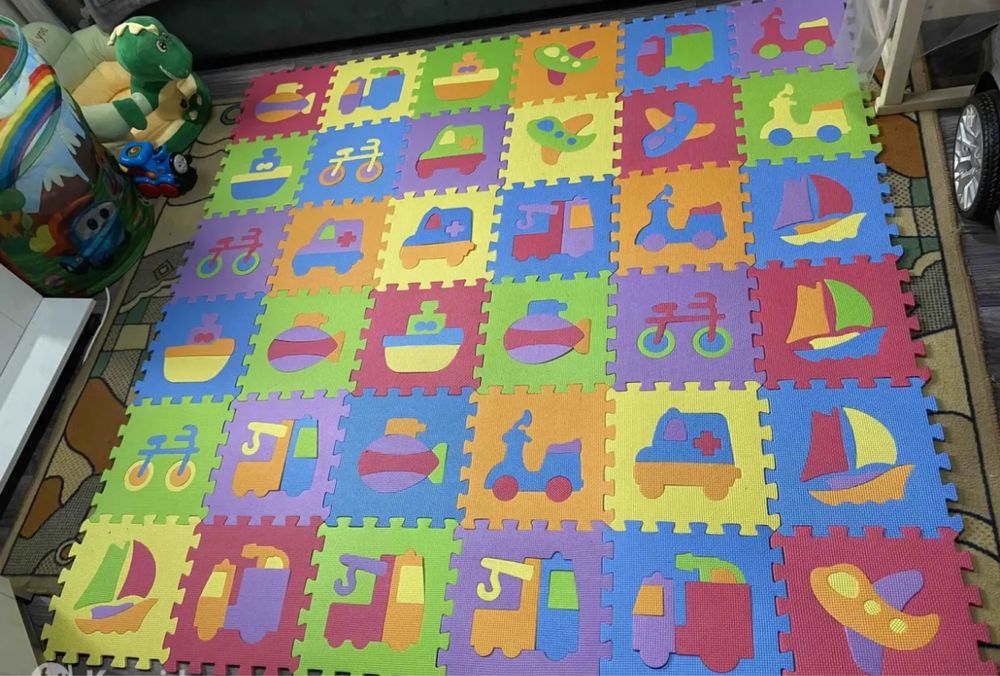 Детский коврик пазлы развивающий
