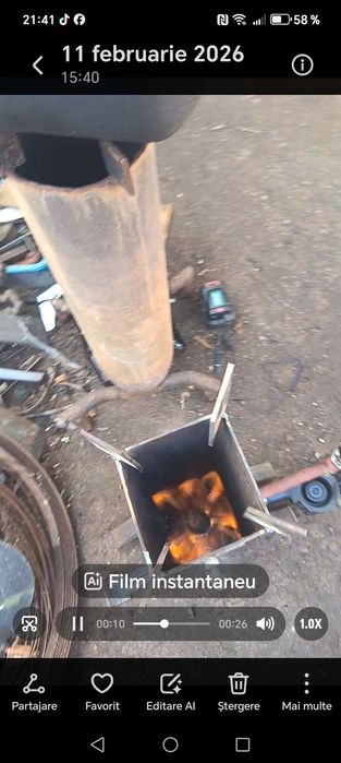 Arzător pe ulei ars din tablă groasa