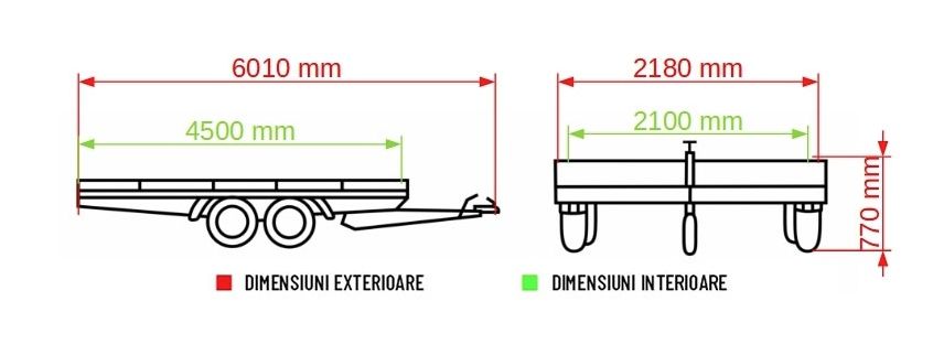 Remorca platforma auto 2026 NIEWIADOW Jupiter 4.5m MTMA 2000kg dreapta fata coborata spate CA NOUA