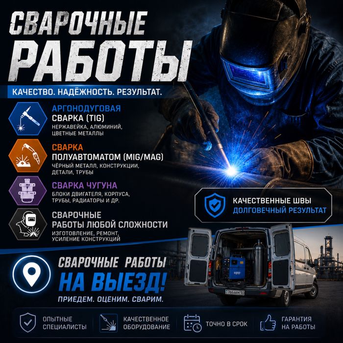 Сварка аргоном, сварка полуавтоматом, ручная дуговая сварка.