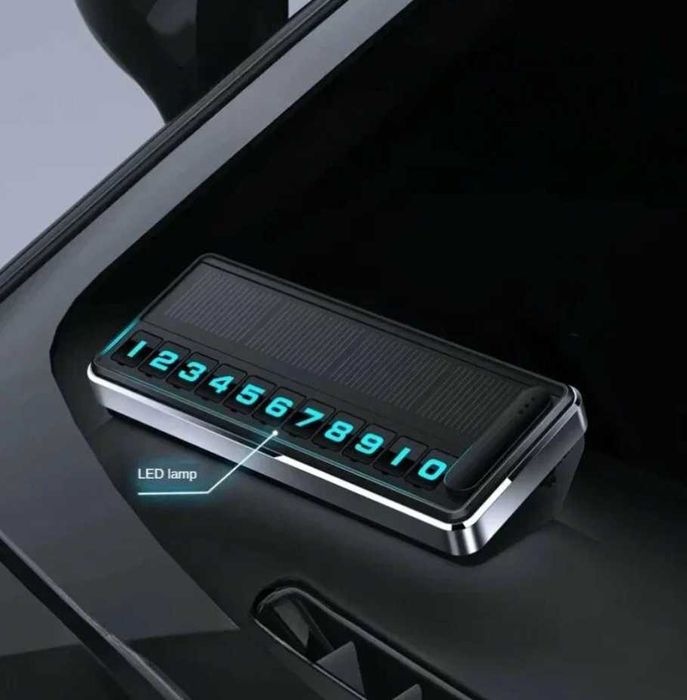 Солнечная автомобильная табличка с номером телефона LED akm33