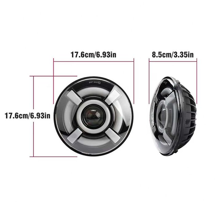 НОВ МОДЕЛ Devil Eye 200W 7 Инч Диодни Фарове Lada Niva Jeep Wrangler