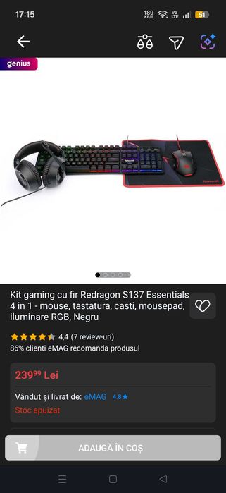 Lenovo LOQ 17IRX10 5060 115W 14700HX Gaming + periferice coolerpad kit tastatura mouse casti controller garantie