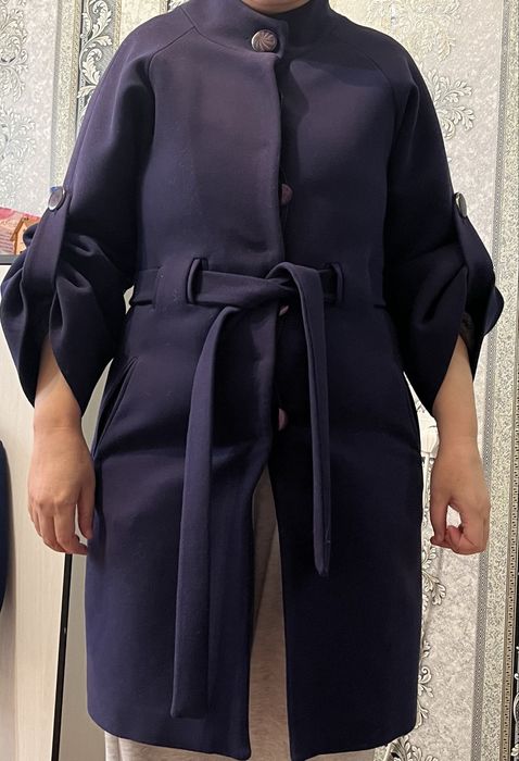 Пальто синие осенне весенее