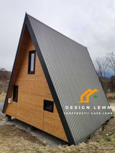 Casă lemn, tip A Frame, pret producator, Sarata - 52mp + terasa 12mp