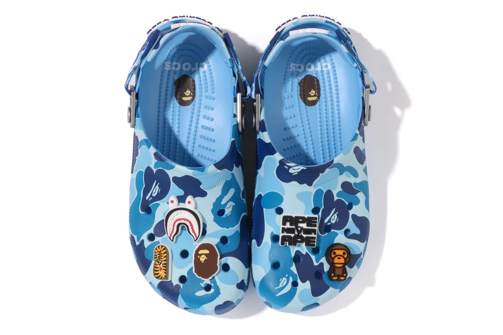 Кроксы bape синие новые