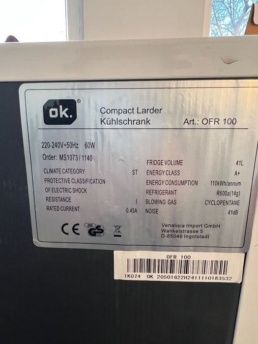 Хладилник минибар OK-41 л,компресор,А+