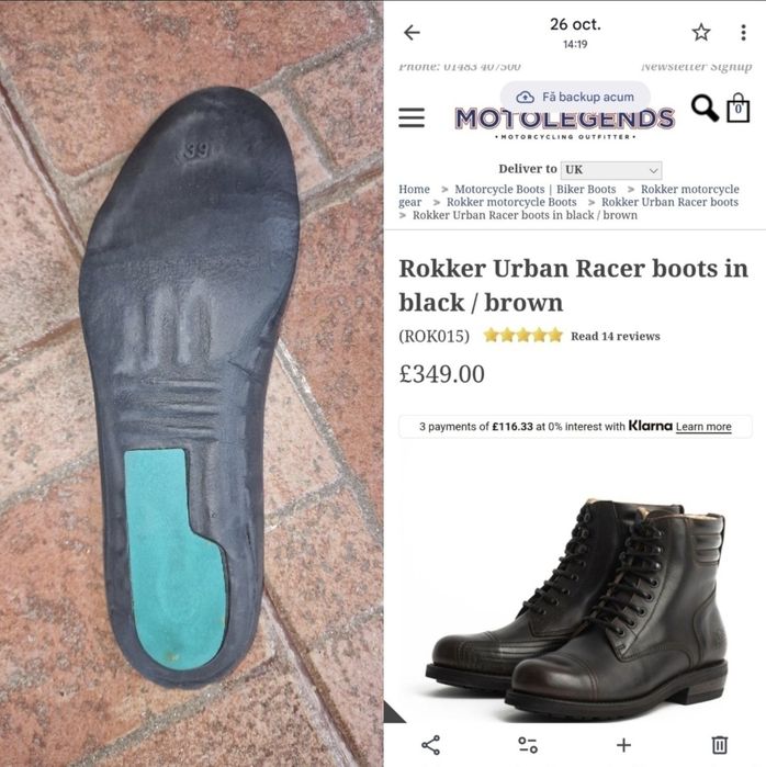 Ghete Handmade motociclism Rokker, Urban Racer, Goodyear, Vibram, 39