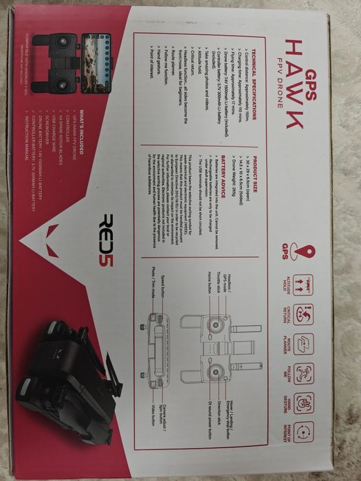 Vand drona HAWK FPV Red 5