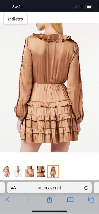 Pinko Рокля плътен сатен с волани