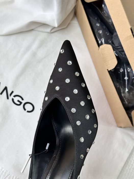 MANGO NEW коллекция туфли мюли каблуки камни