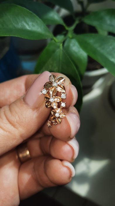 Серьги,серебро в позолоте