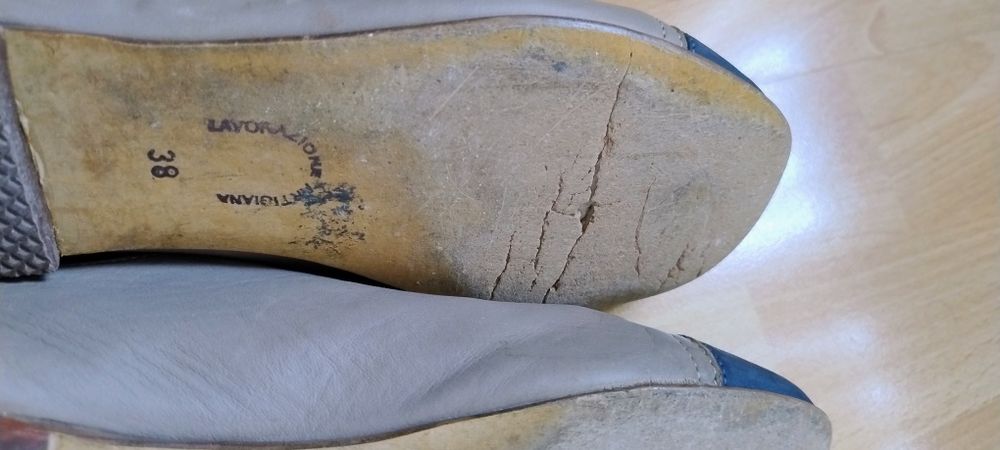 Pantofi piele cu șiret de mătase