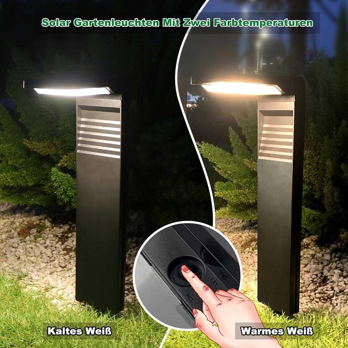 Calflux Комплект от 2 броя соларни лампи за външна градина, за пътеки