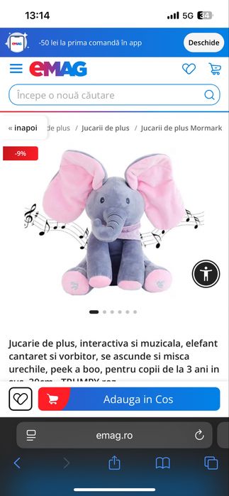 Jucarie de plus roz sj mov